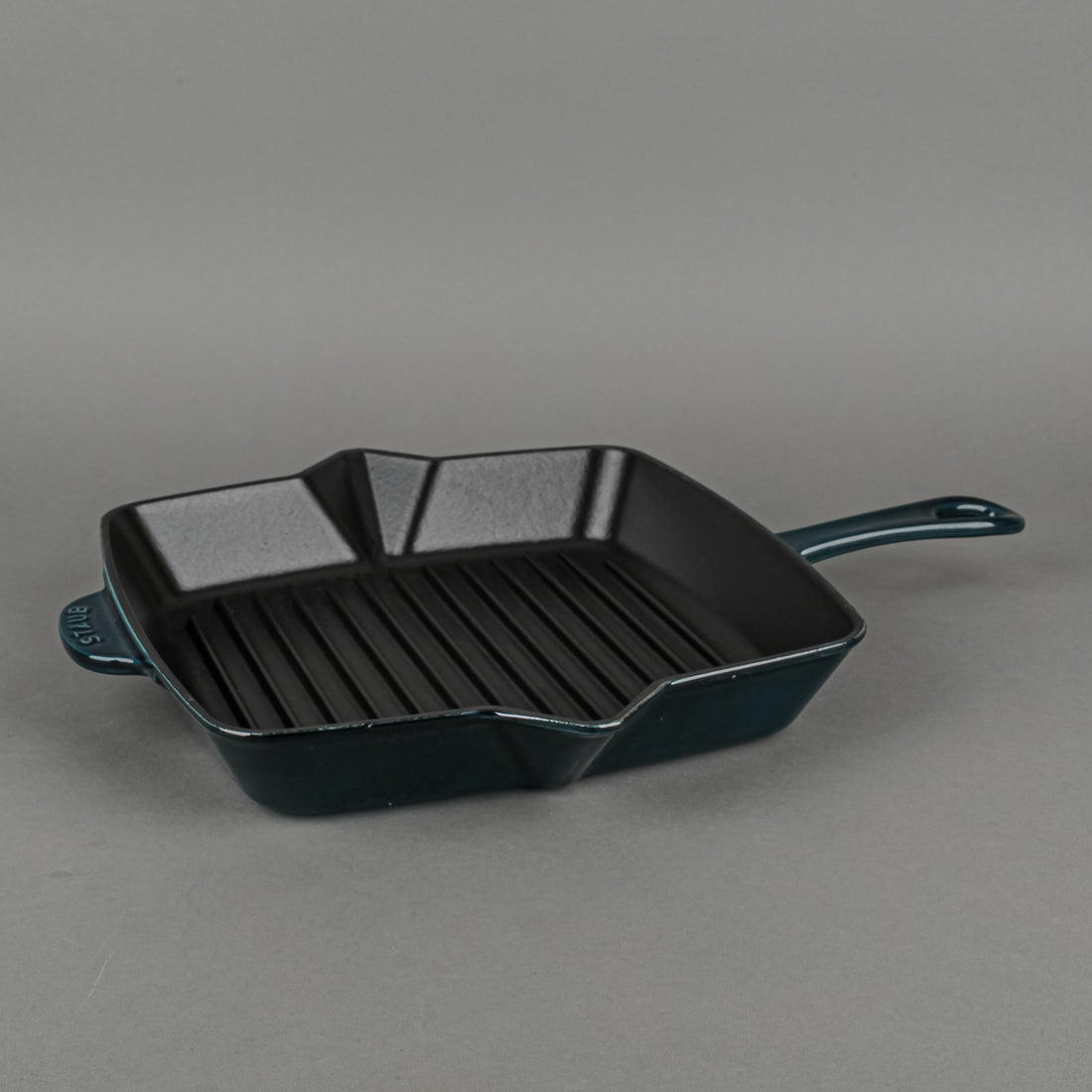 STAUB Enamel Cast Iron Grilling Skillet 26cm Blue