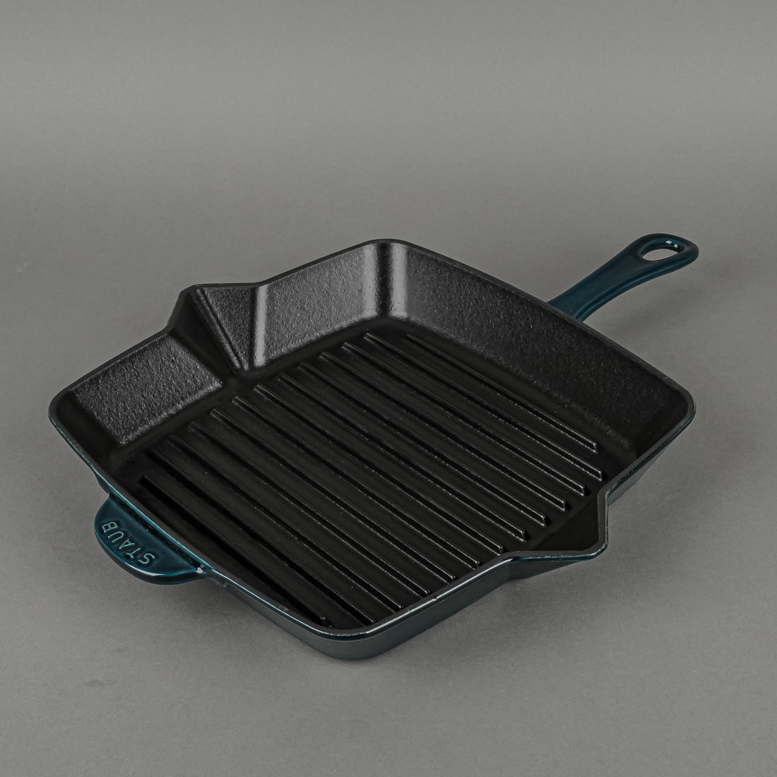 STAUB Enamel Cast Iron Grilling Skillet 26cm Blue