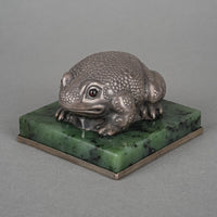 Russian 84 Silver After Faberge Toad With Garnet Eyes