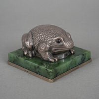 Russian 84 Silver After Faberge Toad With Garnet Eyes