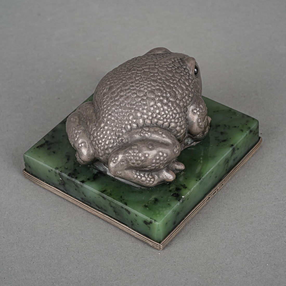 Russian 84 Silver After Faberge Toad With Garnet Eyes