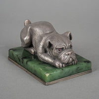 Russian 84 Silver After Faberge Dog With Garnet Eyes