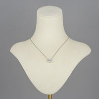 SWAROVSKI Silver Tone Square Crystal Solitaire Necklace