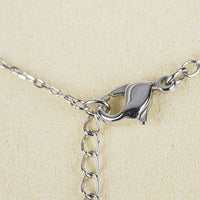 SWAROVSKI Silver Tone Square Crystal Solitaire Necklace