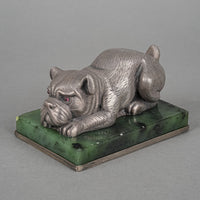 Russian 84 Silver After Faberge Dog With Garnet Eyes
