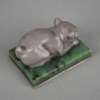 Russian 84 Silver After Faberge Dog With Garnet Eyes