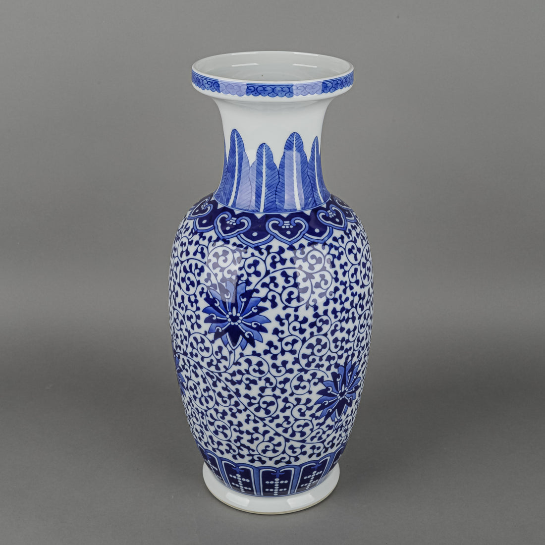 Asian Blue And White Floor Vase