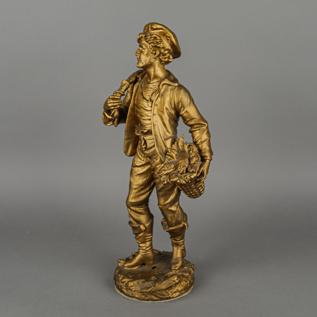 Painted Spelter Figures - The Fishing Couple