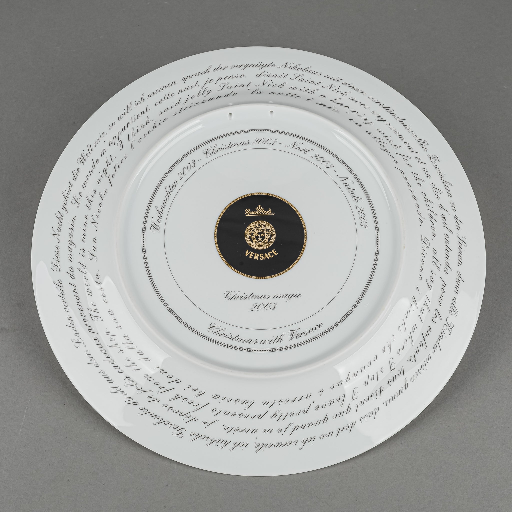 ROSENTHAL VERSACE Christmas Magic 2003 Charger/Wall Plate - Around