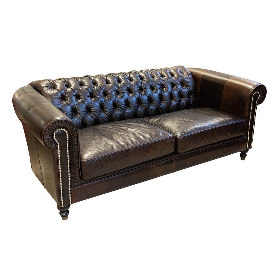 LEXINGTON Westchester Brown Tufted Leather Sofa
