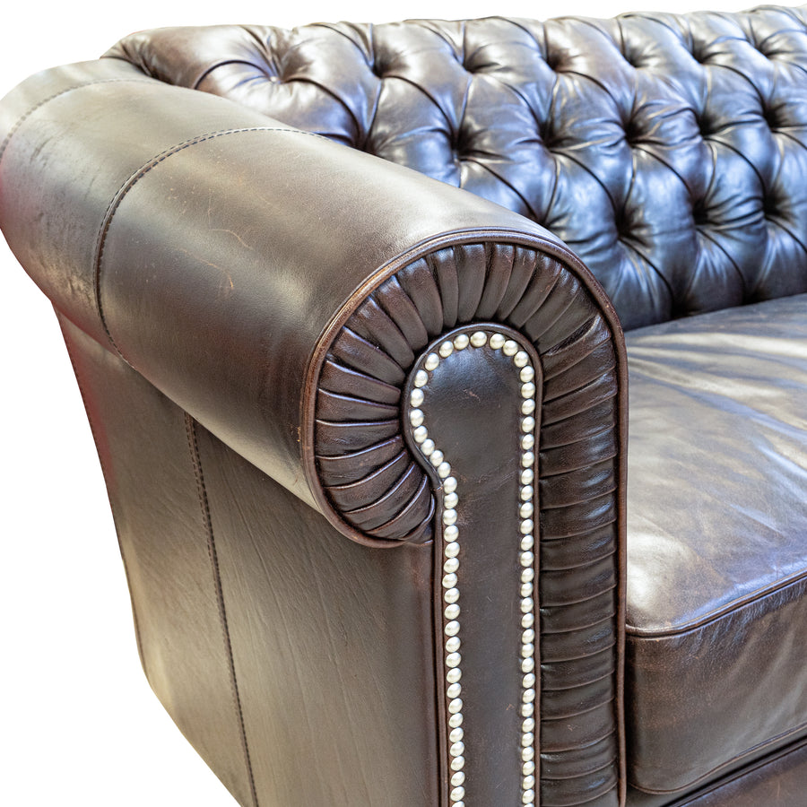 LEXINGTON Westchester Brown Tufted Leather Sofa