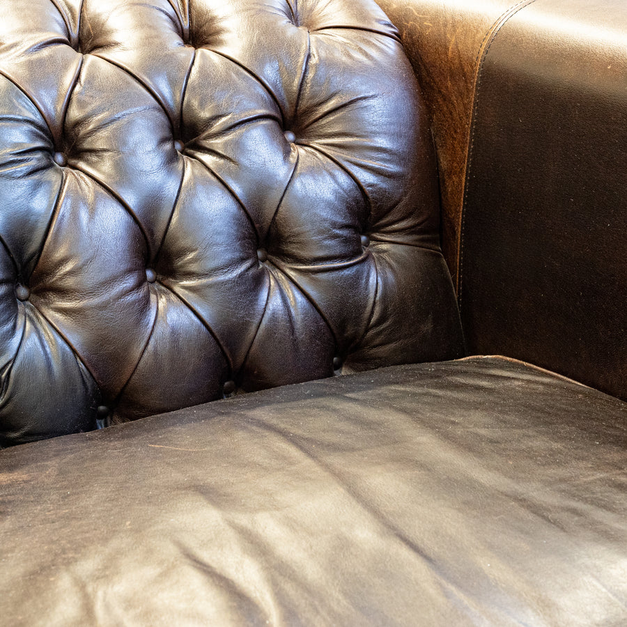 LEXINGTON Westchester Brown Tufted Leather Sofa