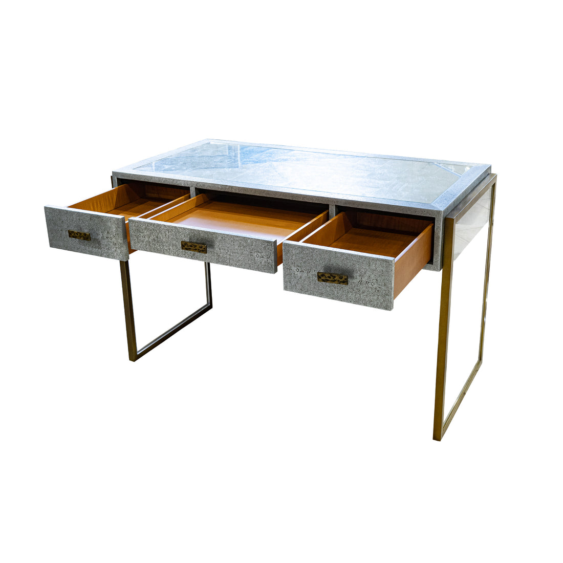 JULIAN CHICHESTER Brooklin Zinc on Faux Shagreen Writing Desk
