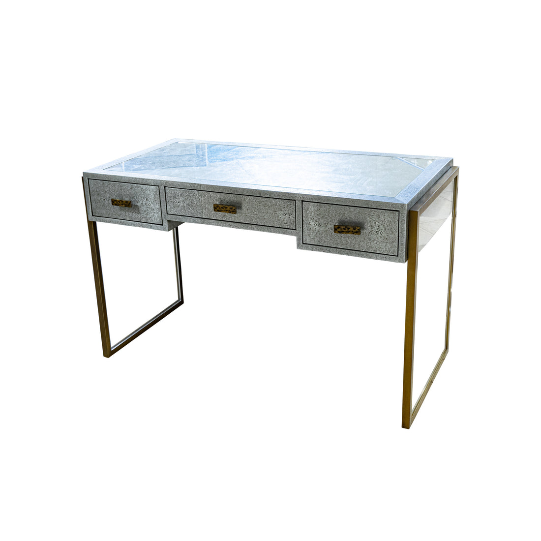 JULIAN CHICHESTER Brooklin Zinc on Faux Shagreen Writing Desk