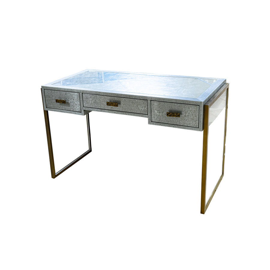 JULIAN CHICHESTER Brooklin Zinc on Faux Shagreen Writing Desk