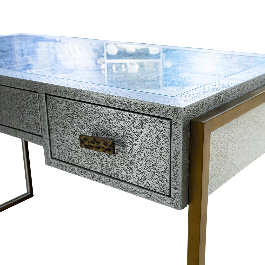 JULIAN CHICHESTER Brooklin Zinc on Faux Shagreen Writing Desk