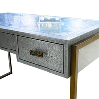 JULIAN CHICHESTER Brooklin Zinc on Faux Shagreen Writing Desk