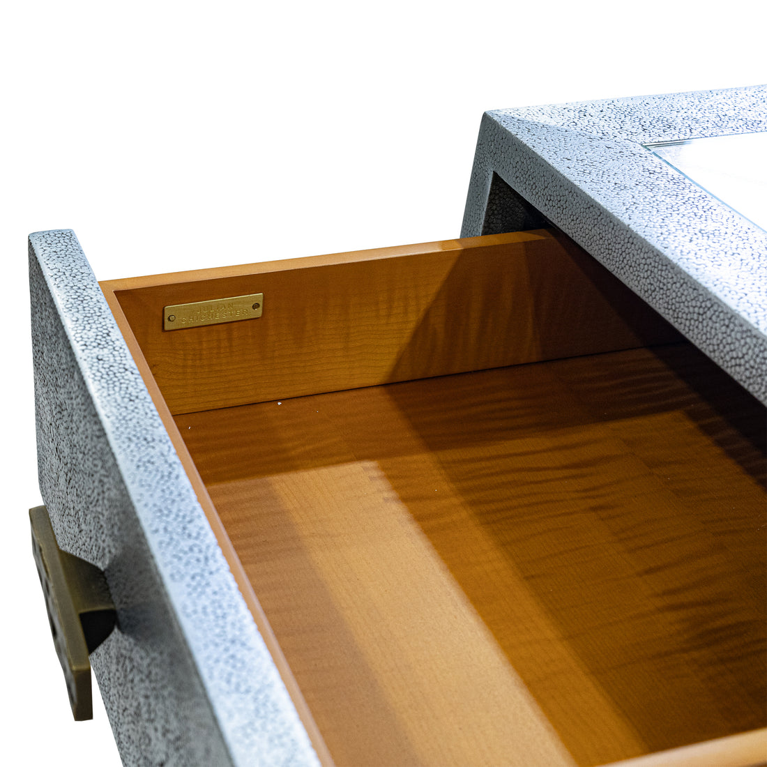 JULIAN CHICHESTER Brooklin Zinc on Faux Shagreen Writing Desk