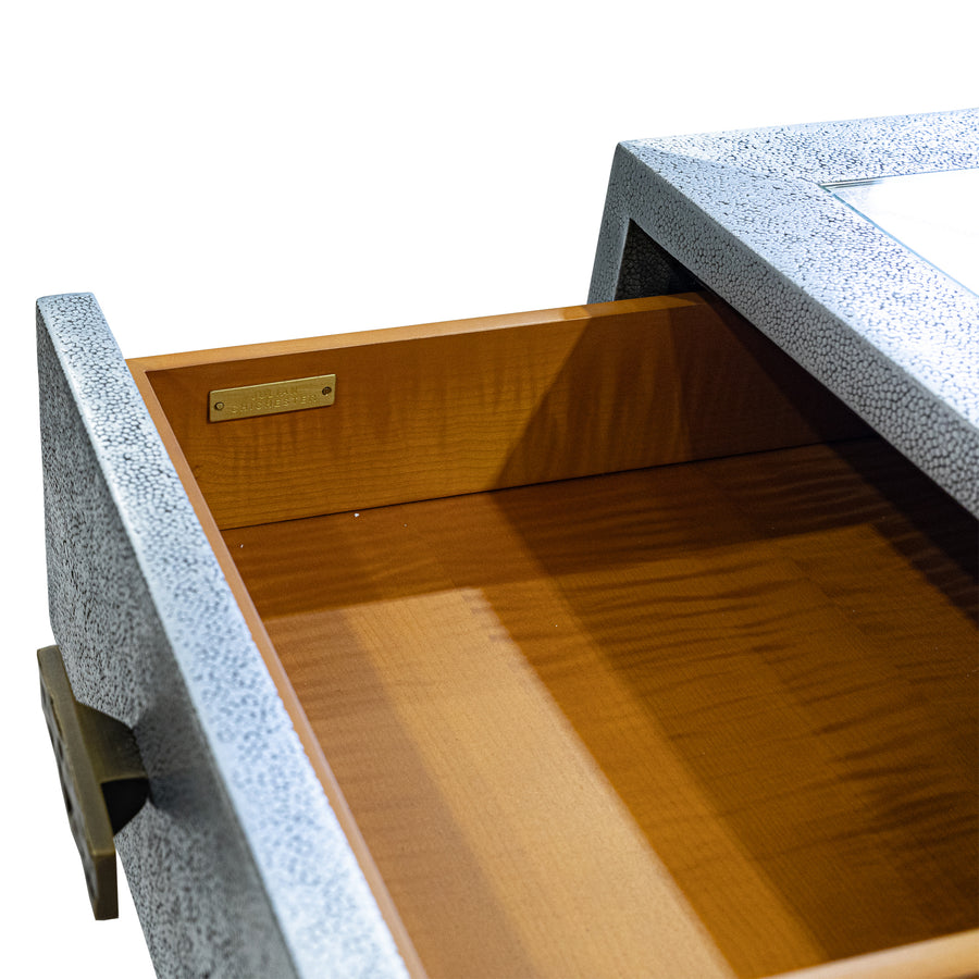 JULIAN CHICHESTER Brooklin Zinc on Faux Shagreen Writing Desk