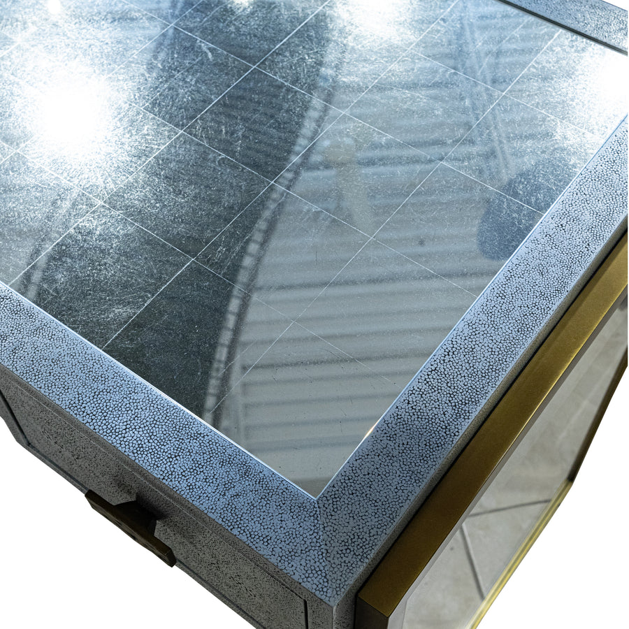 JULIAN CHICHESTER Brooklin Zinc on Faux Shagreen Writing Desk