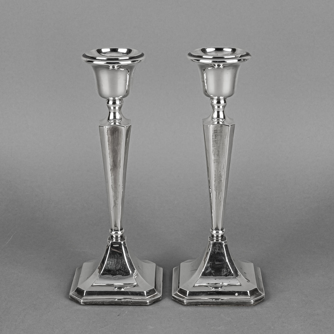 CLARK & SEWELL Sterling Candlesticks Set Of 2