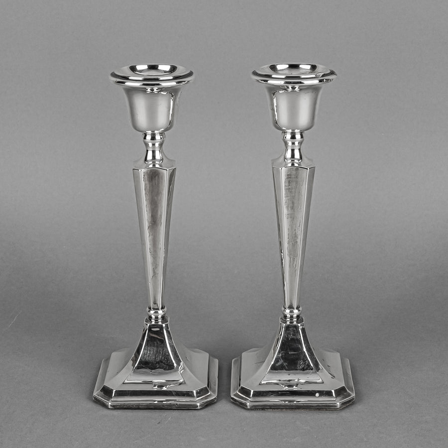 CLARK & SEWELL Sterling Candlesticks Set Of 2