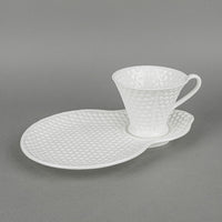 TIFFANY & CO Tiffany Weave Snack Plate And Cup Set Of 3 - 6 Pieces