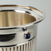CARTIER Silverplate With Lapis Cabochons Champagne Bucket