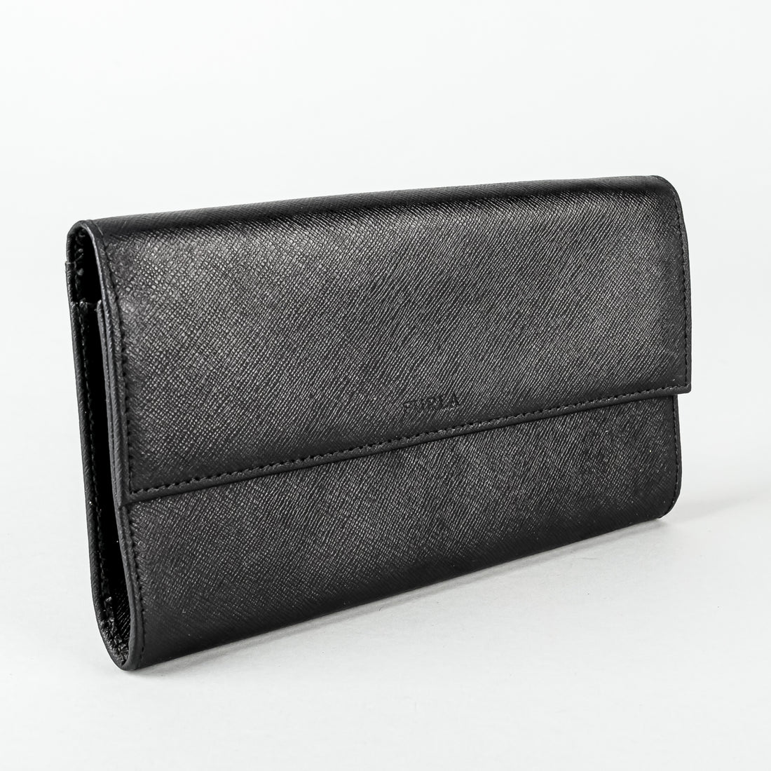FURLA Black Leather Wallet On Chain Handbag