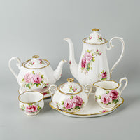 ROYAL ALBERT American Beauty Tea And Coffee Service - 10 Pieces