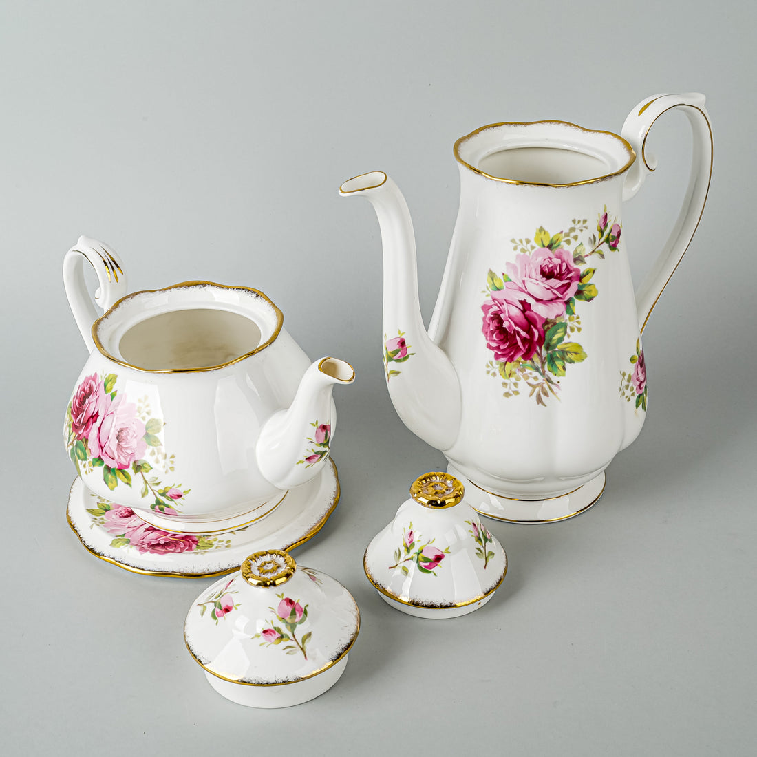 ROYAL ALBERT American Beauty Tea And Coffee Service - 10 Pieces