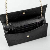 FURLA Black Leather Wallet On Chain Handbag