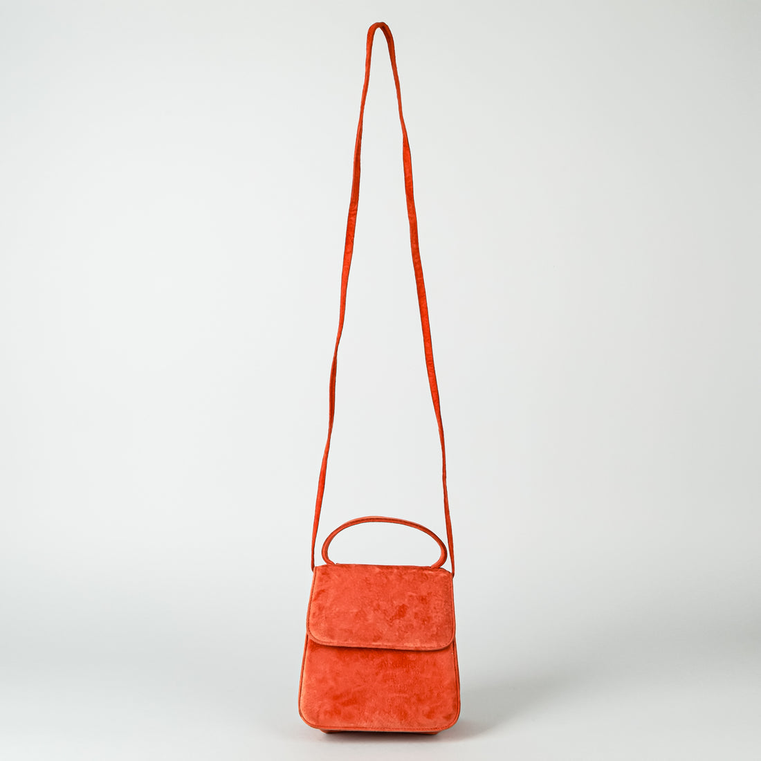 OSPREY Orange Suede Crossbody Handbag