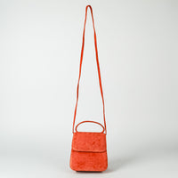 OSPREY Orange Suede Crossbody Handbag