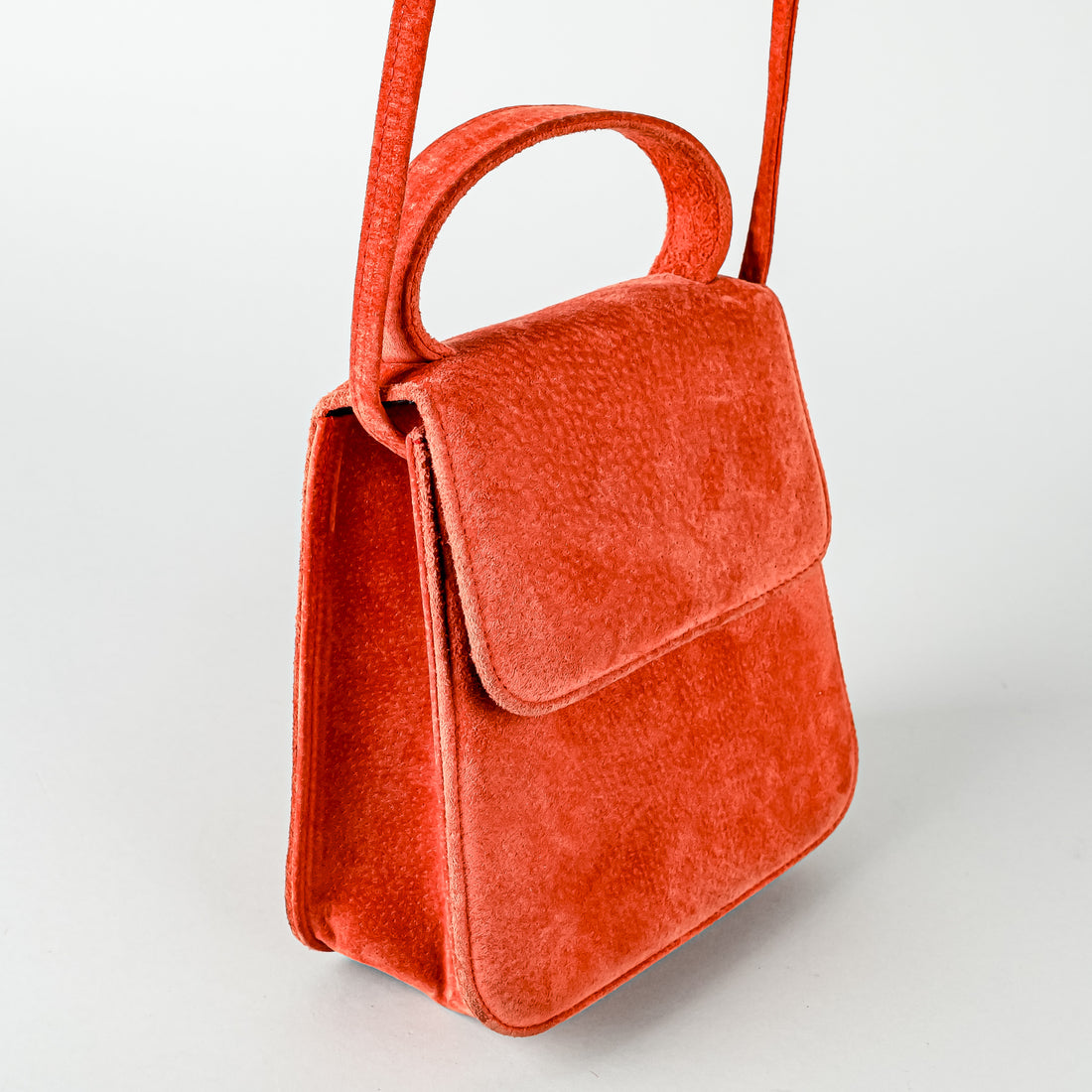 OSPREY Orange Suede Crossbody Handbag