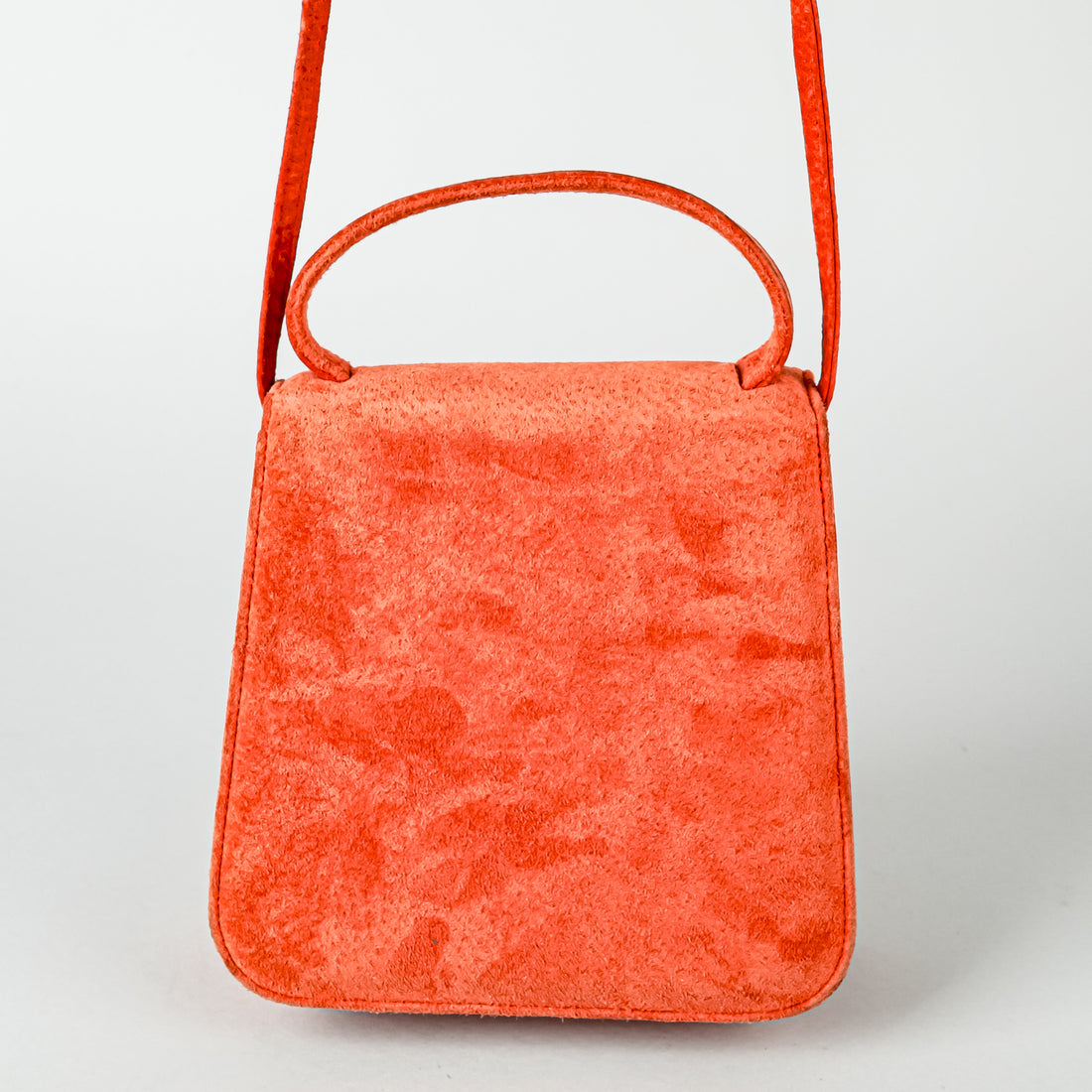 OSPREY Orange Suede Crossbody Handbag