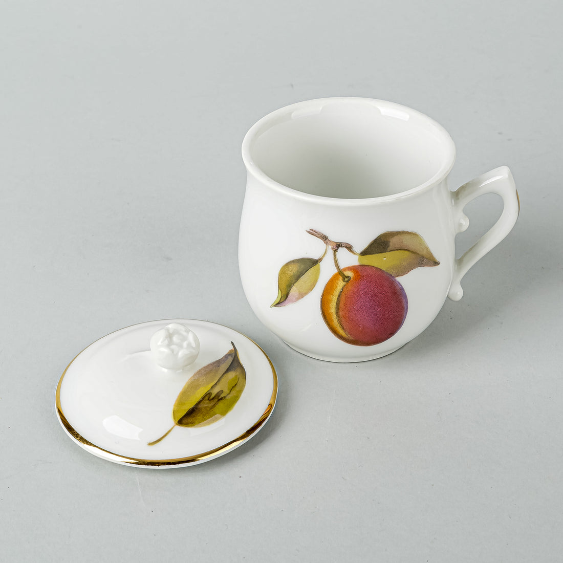 ROYAL WORCESTER Evesham Pot De Creme Set With Tray Set of 6 - 13 Pieces