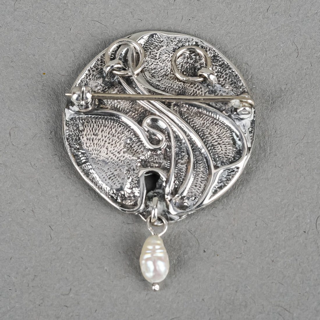 Sterling Enamel Art Nouveau Style Brooch