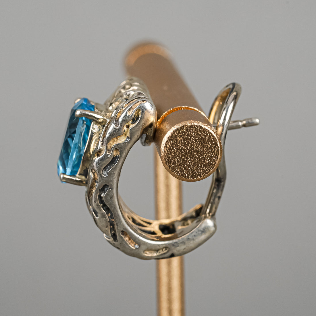 EFFY Sterling Blue Topaz Omega Earrings