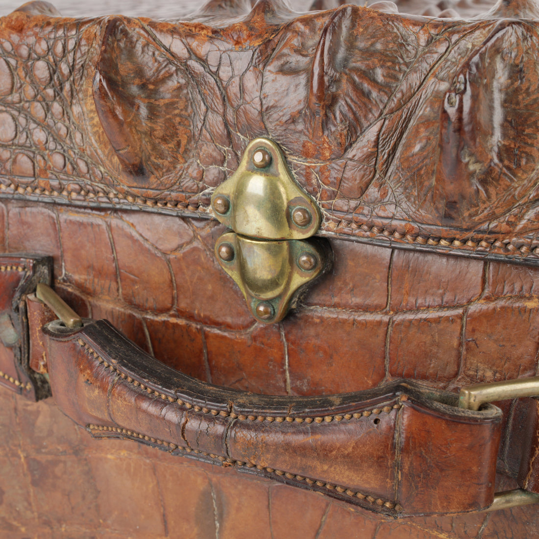 Vintage Crocodile Leather Suitcase