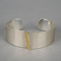 Sterling And 14K Yellow Gold Custom Modernist Bangle