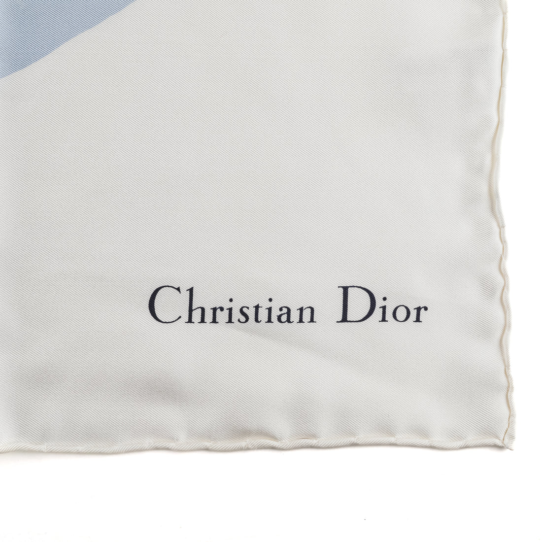 CHRISTIAN DIOR VNTG Silk Blue "D" Scarf