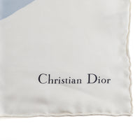 CHRISTIAN DIOR VNTG Silk Blue "D" Scarf