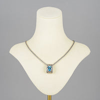 EFFY Sterling Silver Foxtail Chain And Blue Topaz Pendant Necklace