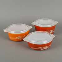 PYREX Autumn Harvest Cinderella Covered Casseroles Set Of 3