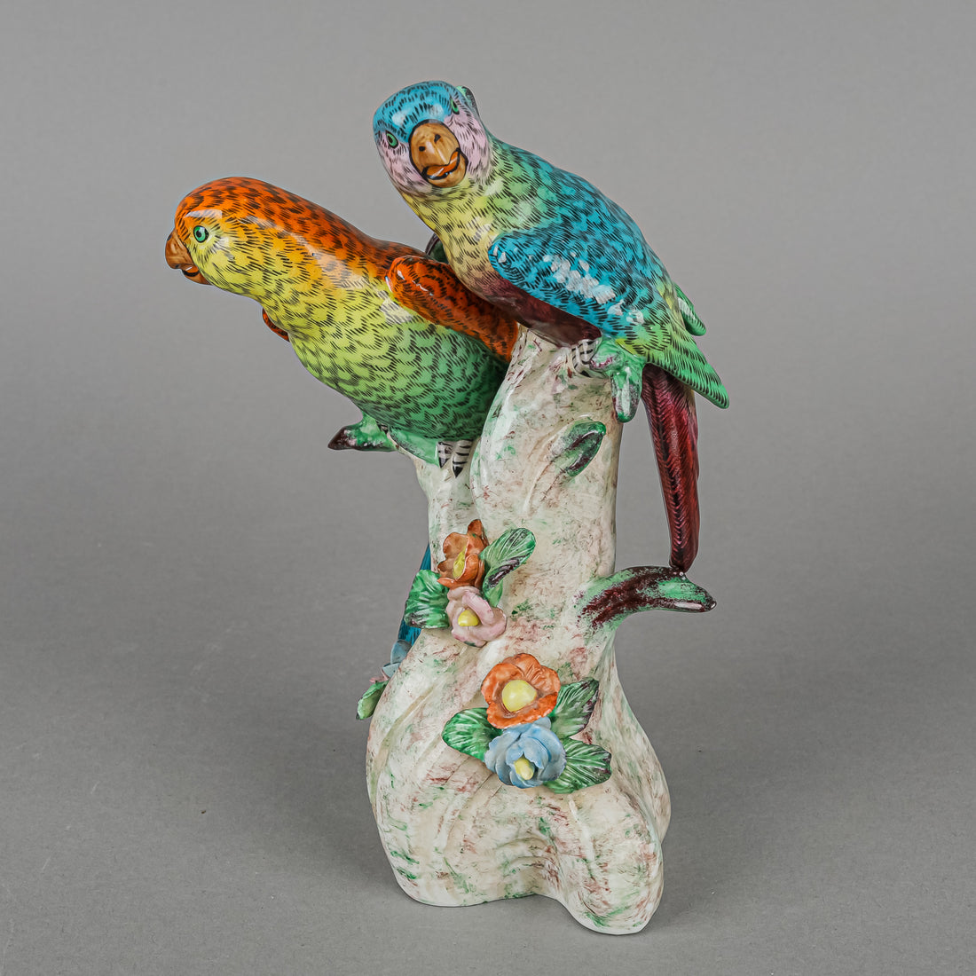 Cheslea House Style Figurines Parrots On Branches Set Of 2