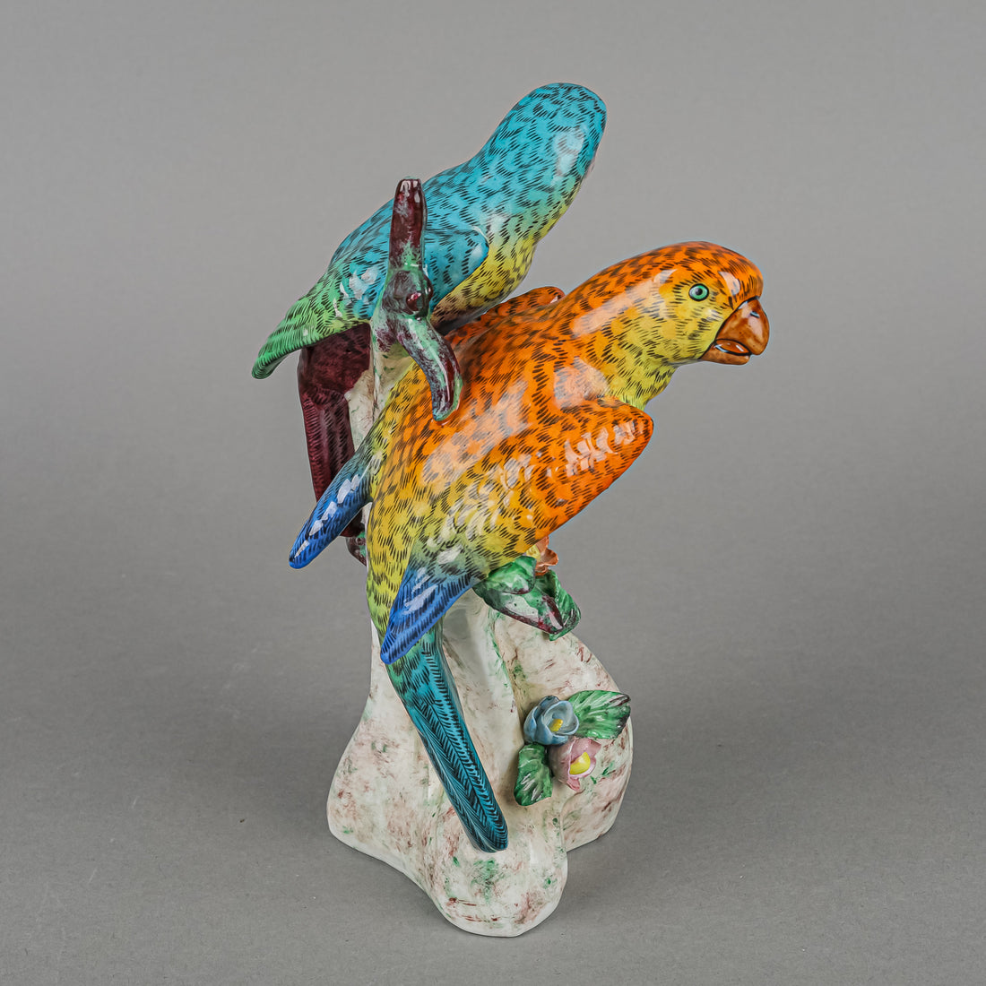 Cheslea House Style Figurines Parrots On Branches Set Of 2
