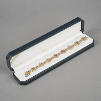 Gold Plated And Sterling Silver Multi-Colour Flower Motif Bracelet