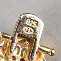 Gold Plated And Sterling Silver Multi-Colour Flower Motif Bracelet