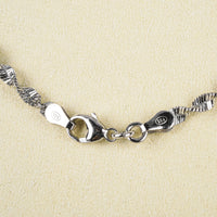 Sterling Silver Twisted Herringbone Chain Necklace